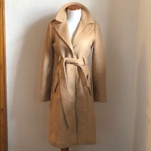 Tan coat with removable faux fur